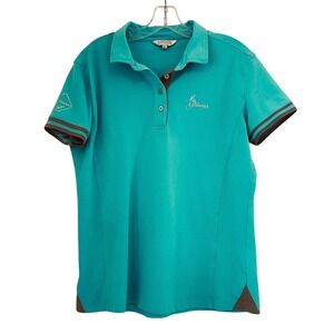 LeMieux Le Collection XL Polo Shirt Short Sleeve Turquoise Blue‎ Equestrian READ